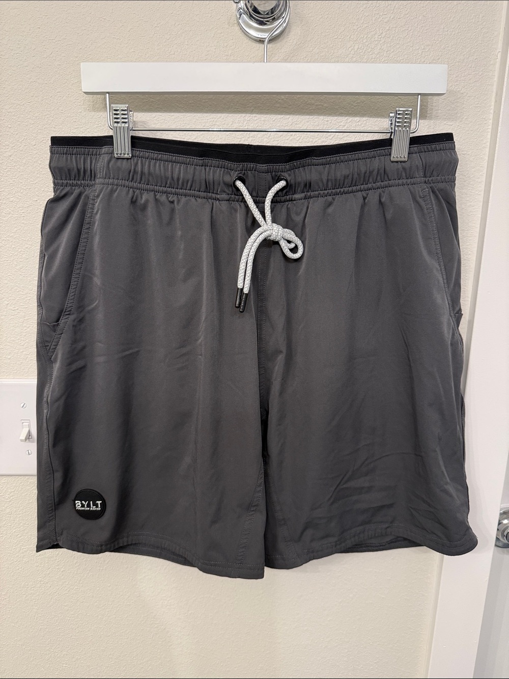 BYLT Basics Active+ Short, Gray Athletic Drawstring